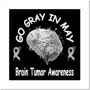 Go Gray In May Brain Cancer Tumor Awareness Posters and Art